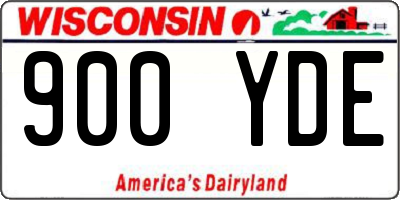 WI license plate 900YDE