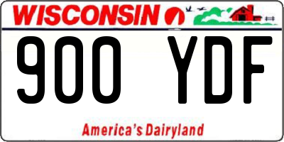 WI license plate 900YDF