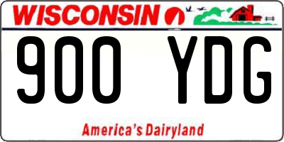 WI license plate 900YDG