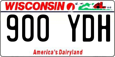 WI license plate 900YDH
