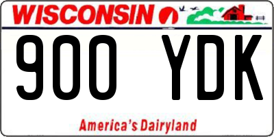 WI license plate 900YDK