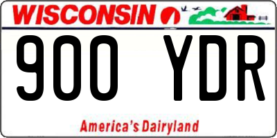 WI license plate 900YDR