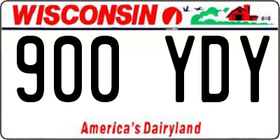 WI license plate 900YDY