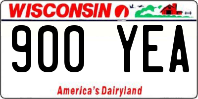 WI license plate 900YEA