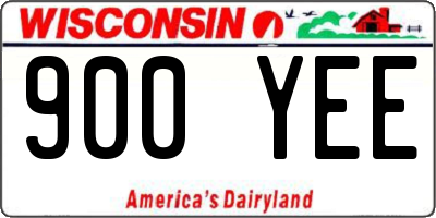 WI license plate 900YEE
