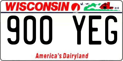 WI license plate 900YEG