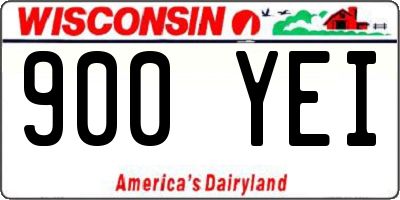 WI license plate 900YEI