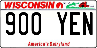 WI license plate 900YEN