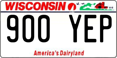 WI license plate 900YEP