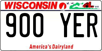 WI license plate 900YER