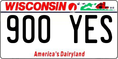 WI license plate 900YES