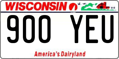 WI license plate 900YEU