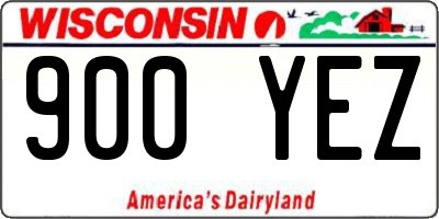 WI license plate 900YEZ