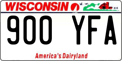 WI license plate 900YFA