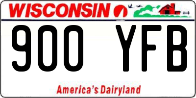 WI license plate 900YFB