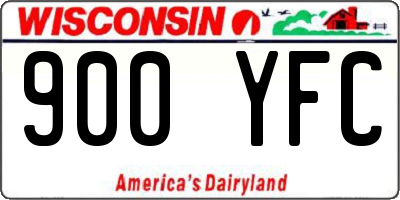 WI license plate 900YFC