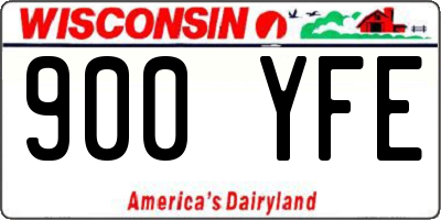 WI license plate 900YFE