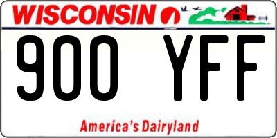 WI license plate 900YFF