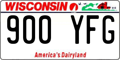 WI license plate 900YFG