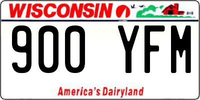WI license plate 900YFM