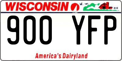 WI license plate 900YFP