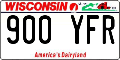 WI license plate 900YFR