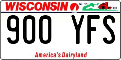 WI license plate 900YFS
