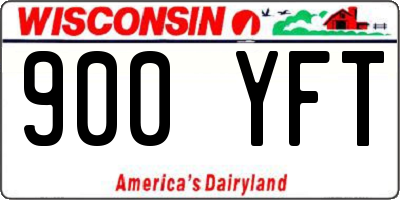 WI license plate 900YFT