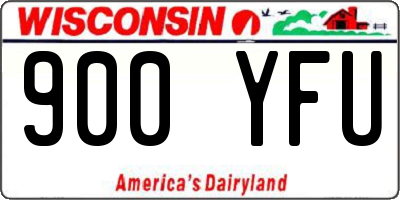 WI license plate 900YFU