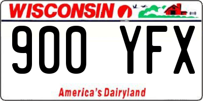 WI license plate 900YFX