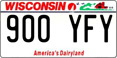 WI license plate 900YFY