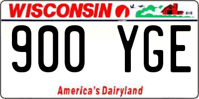 WI license plate 900YGE