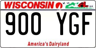 WI license plate 900YGF