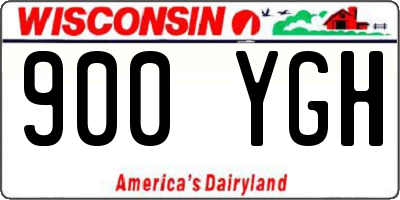 WI license plate 900YGH