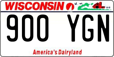 WI license plate 900YGN