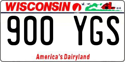 WI license plate 900YGS