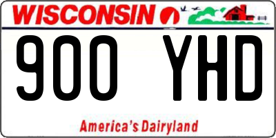 WI license plate 900YHD