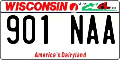 WI license plate 901NAA