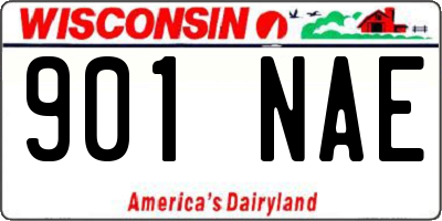 WI license plate 901NAE