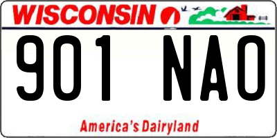 WI license plate 901NAO