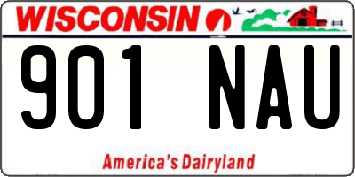 WI license plate 901NAU