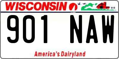 WI license plate 901NAW