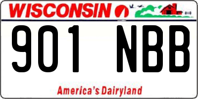 WI license plate 901NBB