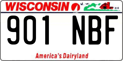 WI license plate 901NBF