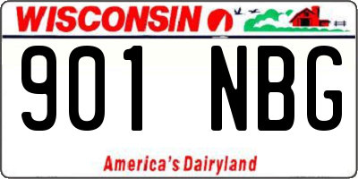 WI license plate 901NBG