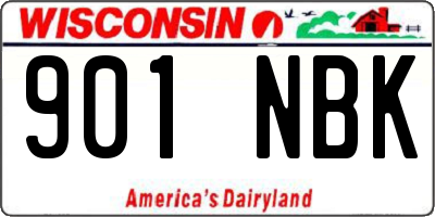 WI license plate 901NBK