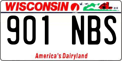 WI license plate 901NBS