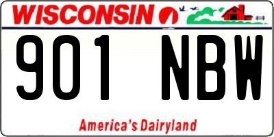 WI license plate 901NBW