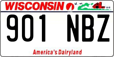 WI license plate 901NBZ