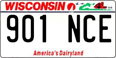 WI license plate 901NCE
